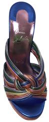 CHRISTIAN LOUBOUTIN MULTITASKI ALTA 120 PLATFORM SANDALS METALLIC HEELS SZ 37